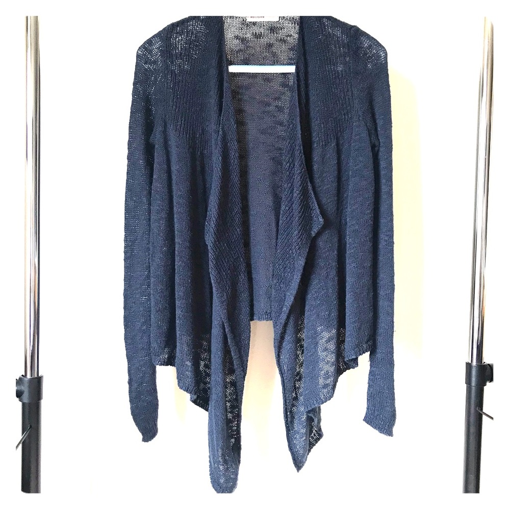 Hollister Blue Open Front Cardigan